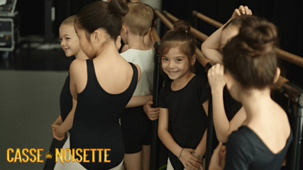 Young dancers participating in Les Grands Ballets Canadiens' The Nutcracker