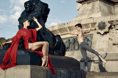 Dancers Tetyana Martyanova and Nicholas Jones on tour in Barcelona