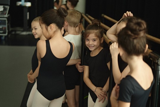 Young dancers participating in Les Grands Ballets Canadiens' The Nutcracker show